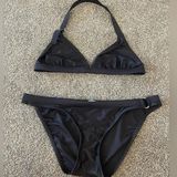 Delia's Women’s Delia’s black halter top bikini set size Large Photo 0