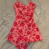 Rue 21 Pink Hawaiian Hibiscus Flower Dress Romper Photo 0
