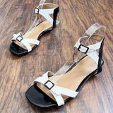 3.1 Phillip Lim • Daisy Ankle Strap Sandals white snakeskin black patent leather Photo 0