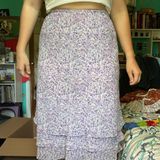 Notations Thrifted Purple Floral Midi Skirt Photo 0