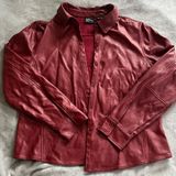 NY Jeans Red Faux Leather Jacket Photo 0