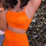 Amazon two piece orange skirt set Photo 0