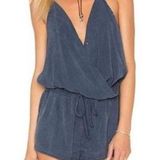 Bella Dahl Drape Front Romper in Deep Royal Blue Photo 0