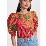 Farm Rio  Blooming Garden Orange Blouse Photo 0