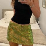 Princess Polly  Green Sequin Mini Skirt  Photo 0