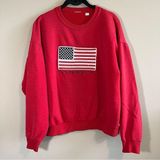 American Vintage ✨ Vintage Red American Flag Embroidered Crewneck Sweatshirt Medium Photo 0