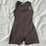 Purple Square Neckline Workout Jumpsuit Photo 0