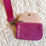 Lululemon Dual Pouch Wristlet Pink New Clippable Photo 0