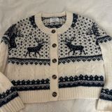 Old Navy Women's Navy and Cream Cardigan Nordic Sz S Photo 0