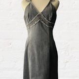 Moschino NEW Jeans Faded Black Denim Moto Mini Dress Photo 0