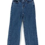 Oak + Fort Straight Leg Crop Jean Blue Denim S Photo 0