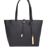 Vince Camuto Black Leather Tote Bag Photo 0