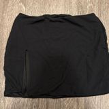 Princess Polly Black Mini Skirt With Slit Photo 0