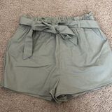 Lulus Tie Front Green Shorts Photo 0