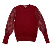 ee:some Eesome Sweater Large Burgundy Pullover Lace Sleeve Fall Winter Cozy Photo 0