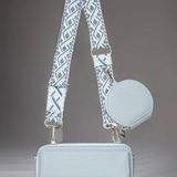 Zenana Outfitters New!Blue VEGAN LEATHER CROSSBODY DUO WALLET HANDBAG Photo 0