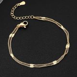 Adjustable Simple Double Layer Bracelet for Women Gold Photo 0