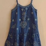 Roller Rabbit Embroidered Sleeveless Tank Dress Blue Size Small Photo 0
