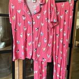 Munki Munki Chickens pajamas set short sleeve button down shirt top pants stretchy cooling Photo 0