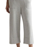 Quince  SuperSoft Fleece Wide Leg Pant Size M Gray Crop Lounge Comfy Athleisure Photo 0