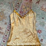 julie's closet VINTAGE y2k Gold Satin Sequin Cami Sz Small Fairycore Early 2000s Photo 0