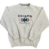CHAPS Vintage Y2K Ralph Lauren Embroidered logo Crewneck Sweatshirt Gray Size Large Photo 0