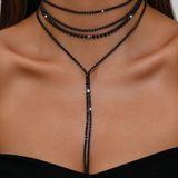 Boutique Beaded Black Triple Layer Necklace  Photo 0