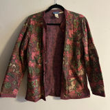 French Vintage Quilted Reversible Jacket 100% cotton Red Size M Photo 0