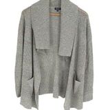 Splendid Womens Knit Ribbed Collar Open Front Cardigan Sweater Light Gray Sz XS Photo 0