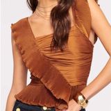 Ramy Brook Kathy Ruffle Peplum Top in Copper BNWTS $325.00 Photo 0
