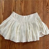 Free People  NWT Pleated Ivory Mini Mirco Skirt Size 8 Photo 0