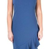 Nina Leonard Blue Moon Ruffle Dress Photo 0