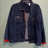 Chico's  Dark Denim Jacket embroidered sequined beaded designs Photo 0