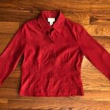 Worthington Red Faux Suede Button Down Women's Shirt Medium EUC Photo 0