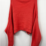 Free People  Womens Eva‎ Rib Pullover Sweater Knit Long Sleeve Coral M Oversized Photo 0