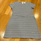 Sail To Sable  Blue and White Striped Knee-Length Casual Dress Photo 0