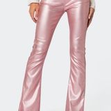 Edikted Pink Luna faux Leather Pants Photo 0