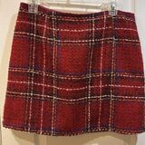 New Look  BRAND RED PLAID TWEED LIKE SKIRT SIZE 12 Photo 0