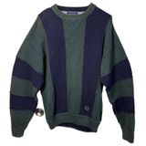 Tommy Hilfiger Vintage 90's Green & Blue Striped Cotton Knit Sweater Men's XL Photo 0