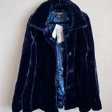 Dennis Basso Dennis By  Women’s Faux Fur Coat Dark Blue Mid Length Size M Photo 0