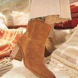 Lucky Brand Tan Suede Ankle Boots Photo 0