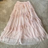LC Lauren Conrad Lauren Conrad Runway Romantic Ethereal Tulle Shell Pink Layered Maxi Skirt 4 Photo 0