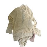 We Are HAH Take Hah Bow Reversible Lacey Bodysuit Cream Pink Women's Size S NWT Photo 0