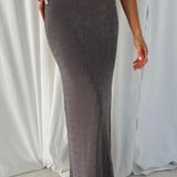 Princess Polly Harriette Maxi Skirt Slate Grey Photo 0