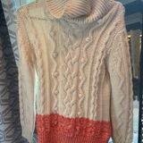 Milly Of New York Orange And White Sweater Photo 0