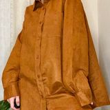 Woman Within Women’s Brown Suede Button Town Top Photo 0