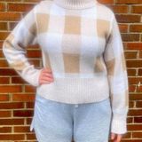 Poof! POOF PLAID ACRYLIC SWEATER Photo 0