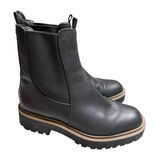 Sam Edelman Laguna Chelsea Boots Black Leather Lug Sole Waterproof 9.5M Photo 0