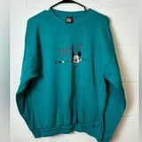 Disney Vintage Mickey Unlimited Teal Thick Knit Crewneck Pullover Size Large Photo 0