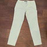 Per Se Light Grey and Mint Green Checked Straight Leg Pants Photo 0